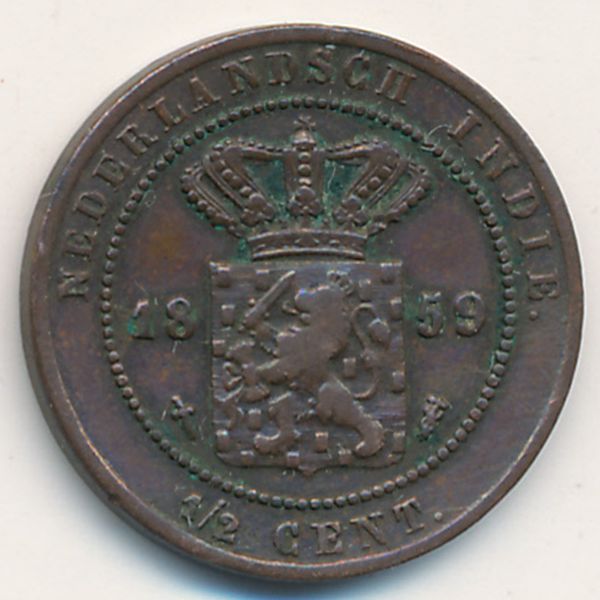 Нидерландская Индия, 1/2 цента (1859 г.)