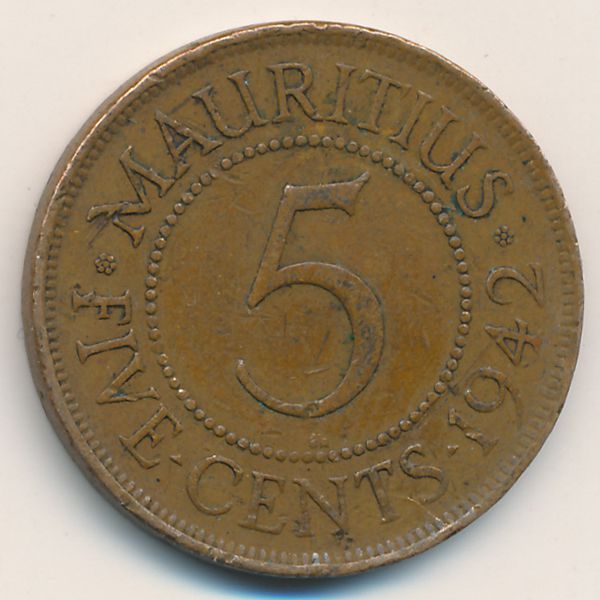 Маврикий, 5 центов (1942 г.)