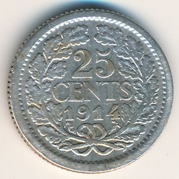 Нидерланды, 25 центов (1914 г.)