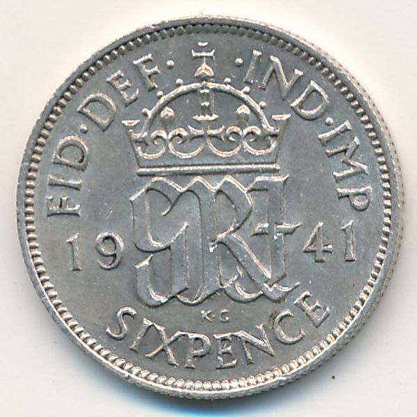 Великобритания, 6 пенсов (1941 г.)