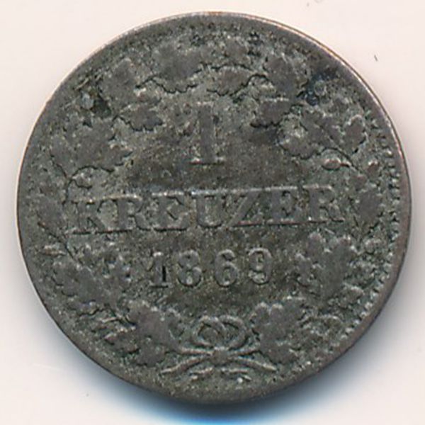 Бавария, 1 крейцер (1869 г.)