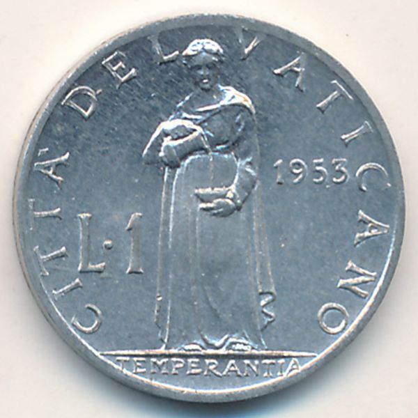 Ватикан, 1 лира (1953 г.)