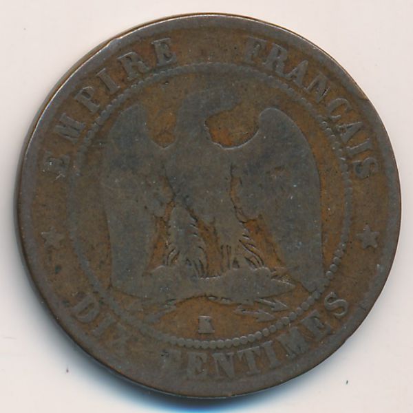 Франция, 10 сентим (1861 г.)