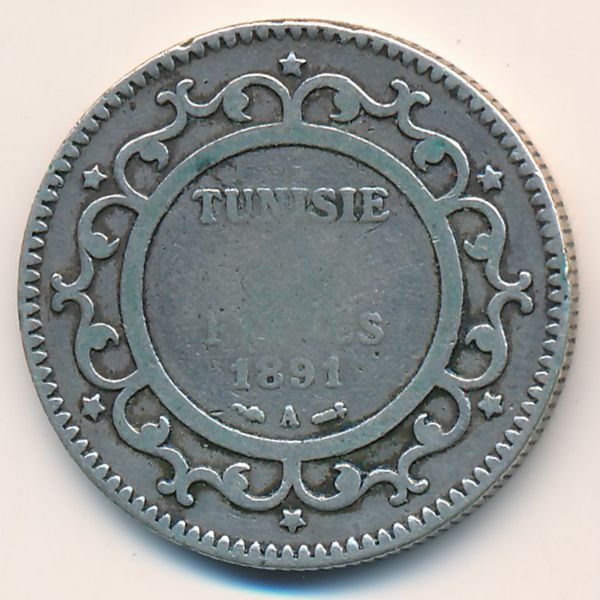 Тунис, 2 франка (1891 г.)
