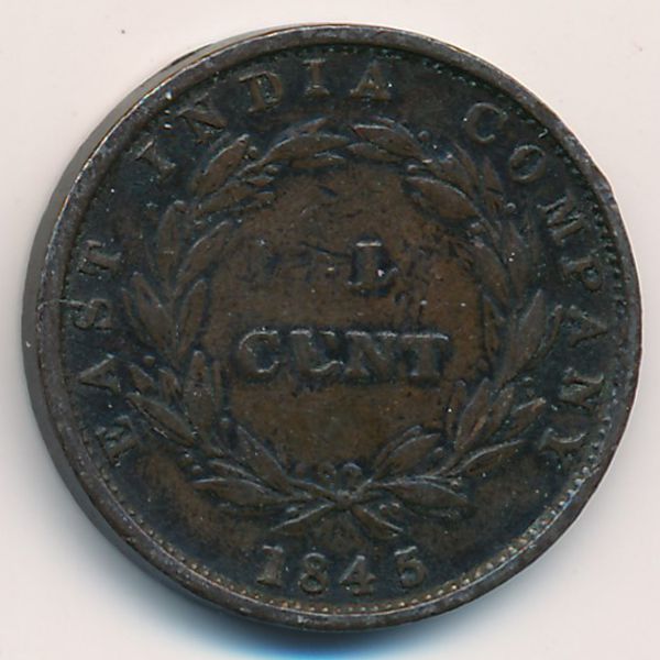 Стрейтс-Сетлментс, 1/2 цента (1845 г.)