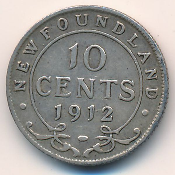Ньюфаундленд, 10 центов (1912 г.)
