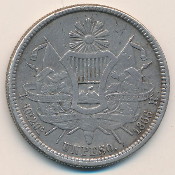 Гватемала, 1 песо (1866 г.)