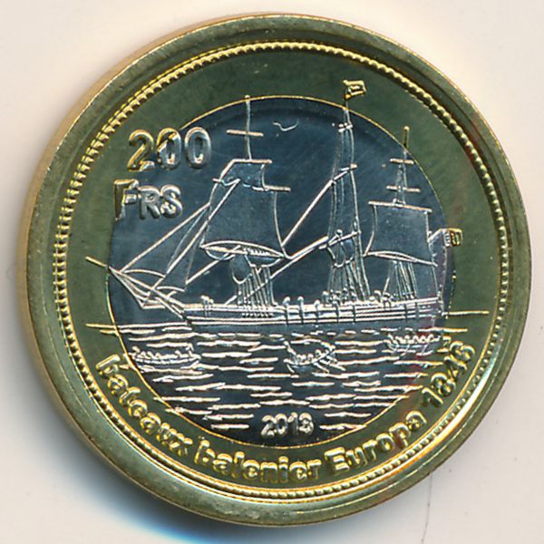 Остров Тромлен., 200 франков (2013 г.)