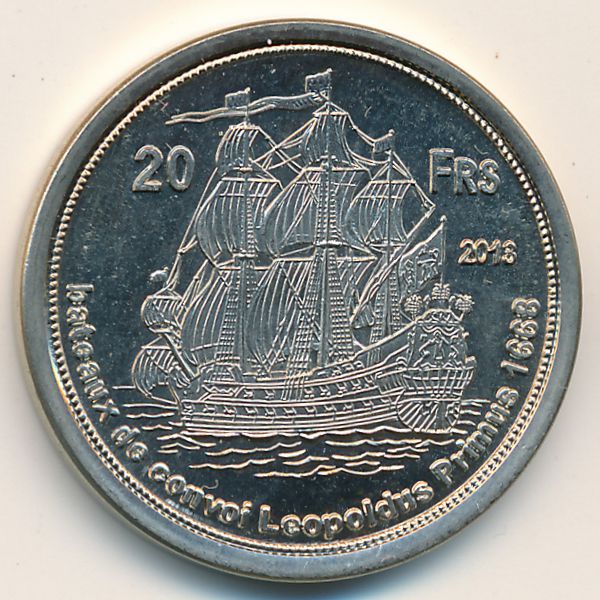 Остров Тромлен., 20 франков (2013 г.)