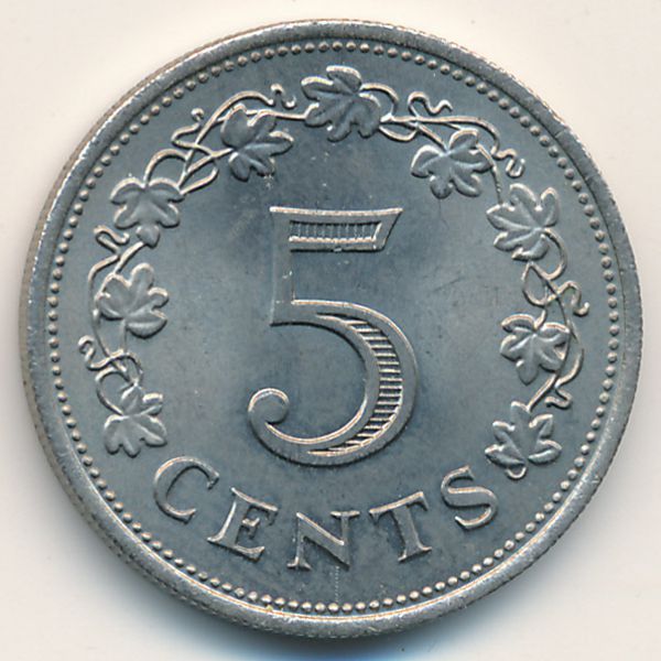 Мальта, 5 центов (1972 г.)