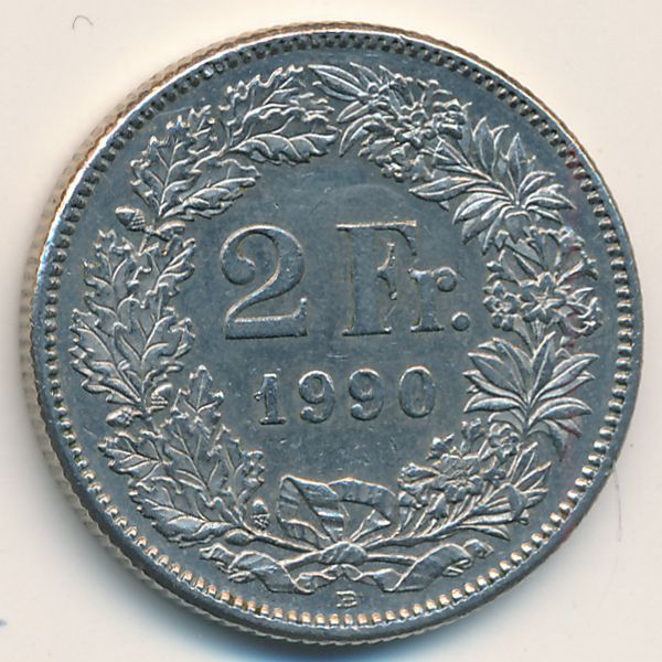 Швейцария, 2 франка (1990 г.)