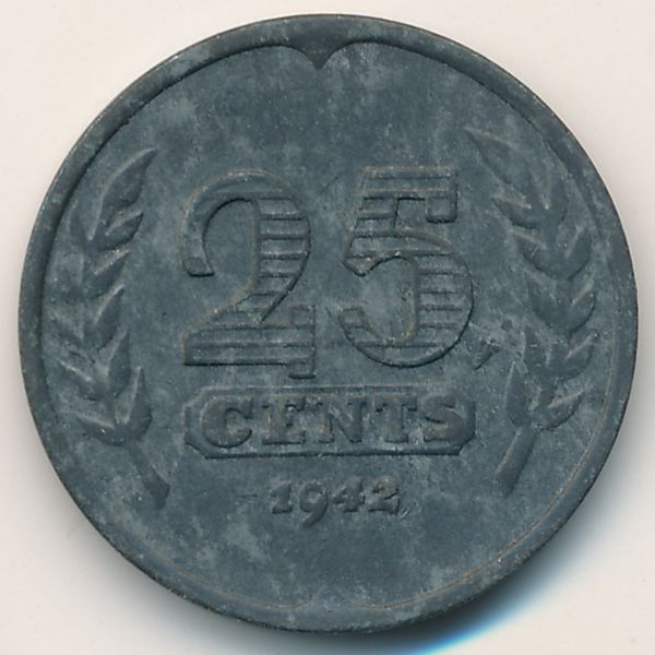 Нидерланды, 25 центов (1942 г.)