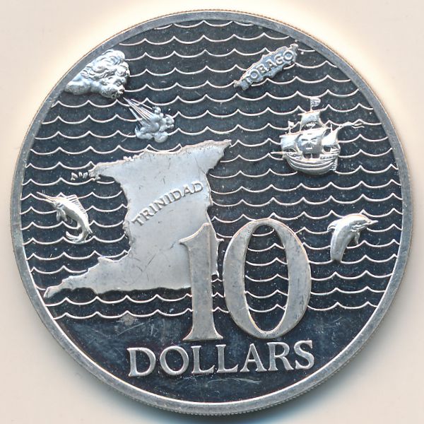 Тринидад и Тобаго, 10 долларов (1975 г.)