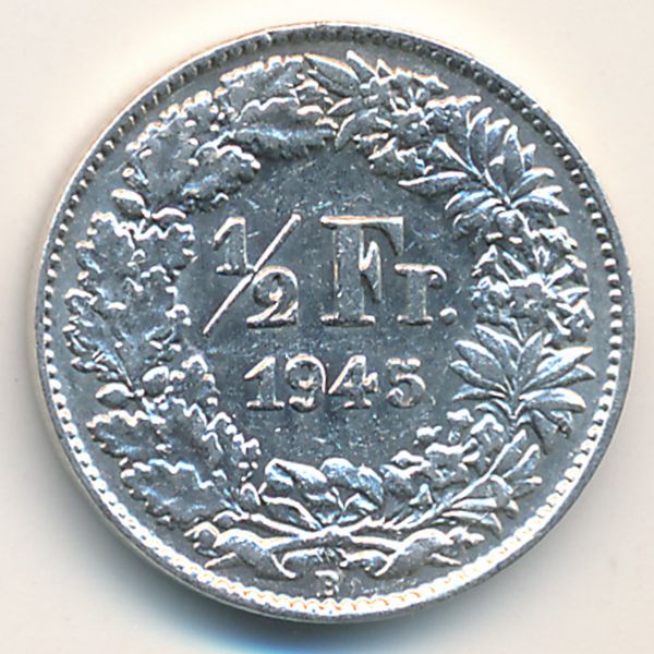 Швейцария, 1/2 франка (1945 г.)