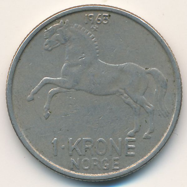 Норвегия, 1 крона (1963 г.)