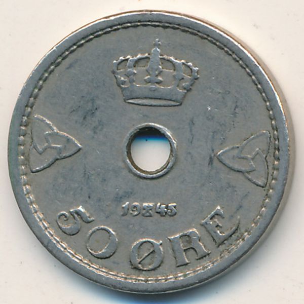 Норвегия, 50 эре (1945 г.)