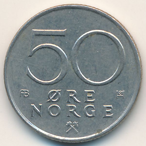 Норвегия, 50 эре (1975 г.)