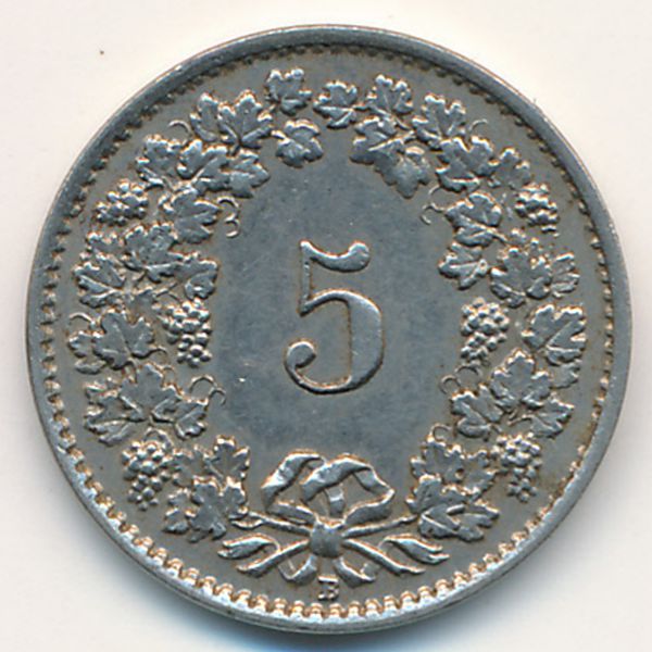 Швейцария, 5 раппенов (1934 г.)