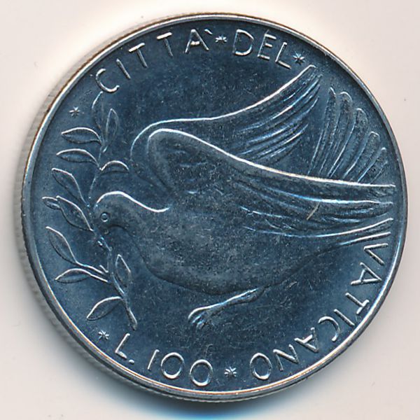 Ватикан, 100 лир (1977 г.)