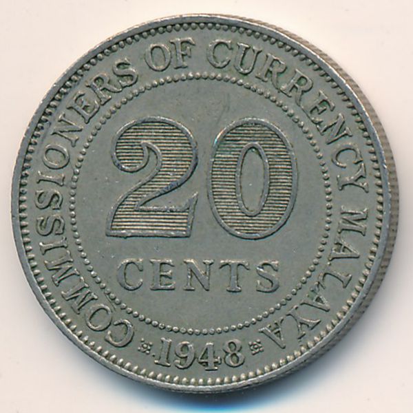 Малайя, 20 центов (1948 г.)