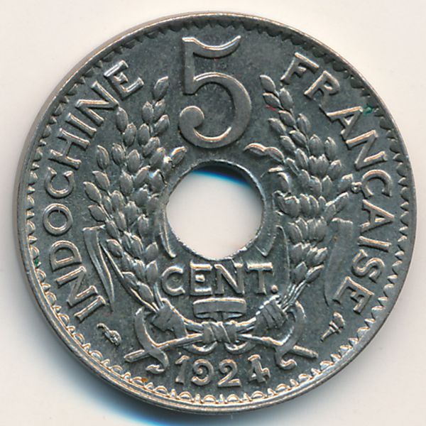 Французский Индокитай, 5 центов (1924 г.)