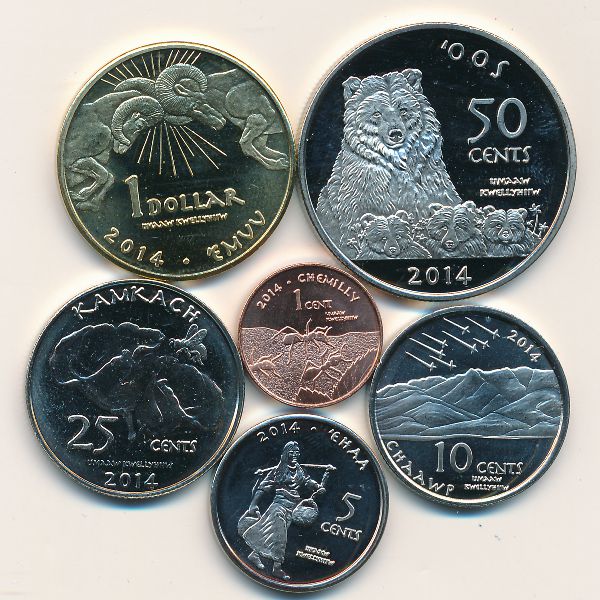 Индейская резервация Эвиапайп., Набор монет (2014 г.)