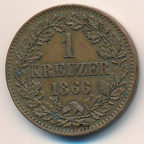 Баден, 1 крейцер (1866 г.)