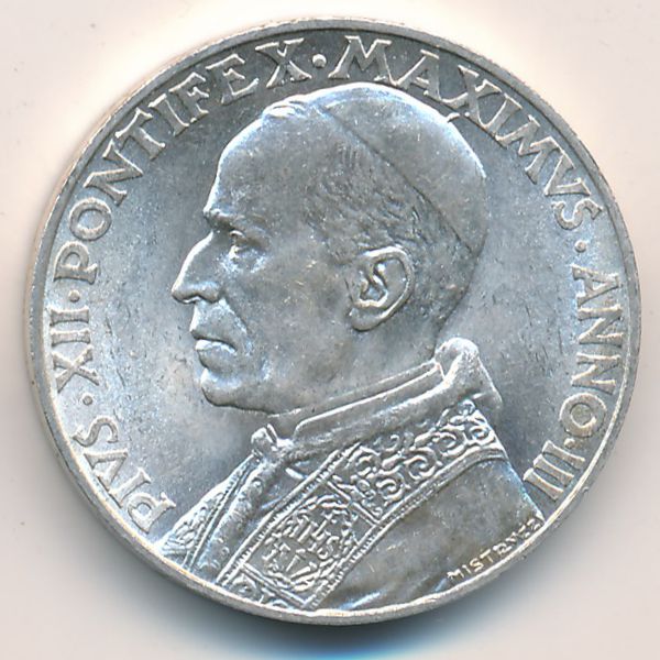Ватикан, 10 лир (1941 г.)