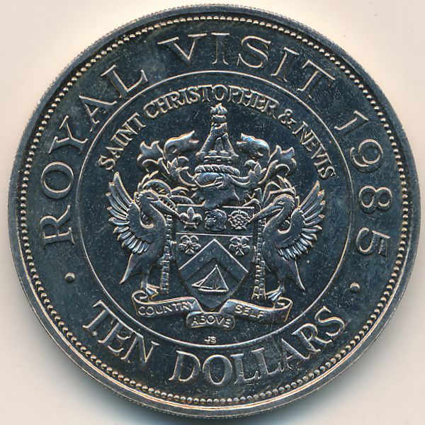 Острова Сент-Кристофер и Невис, 10 долларов (1985 г.)