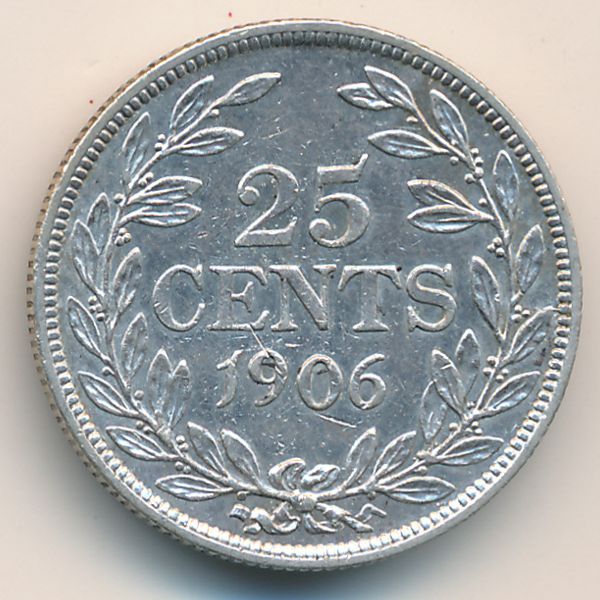Либерия, 25 центов (1906 г.)