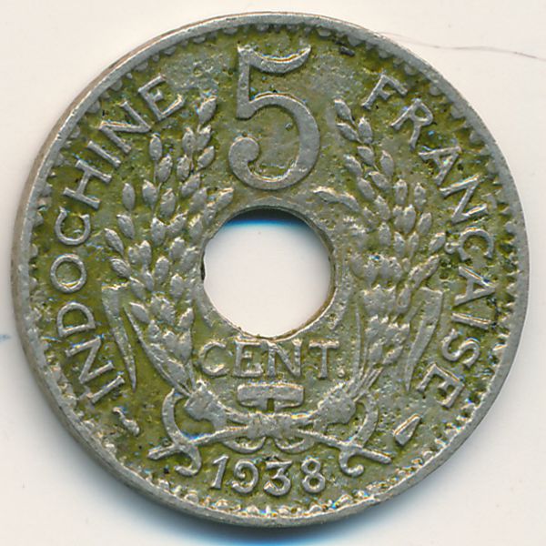 Французский Индокитай, 5 центов (1938 г.)