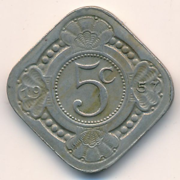 Антильские острова, 5 центов (1957 г.)