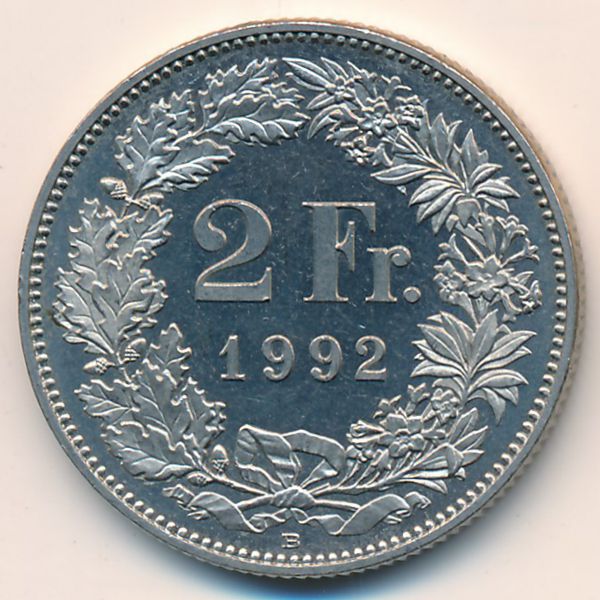 Швейцария, 2 франка (1992 г.)
