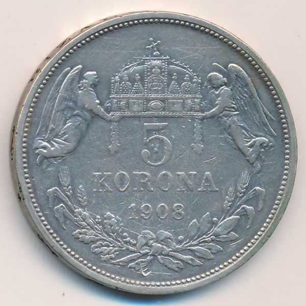 Венгрия, 5 крон (1908 г.)