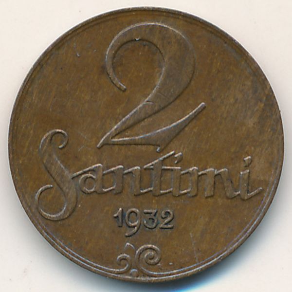 Латвия, 2 сантима (1932 г.)