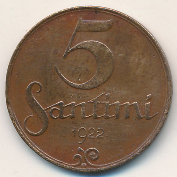 Латвия, 5 сантим (1922 г.)
