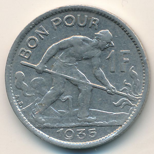 Люксембург, 1 франк (1935 г.)