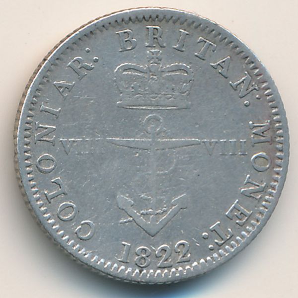 Британская Вест-Индия, 1/8 доллара (1822 г.)
