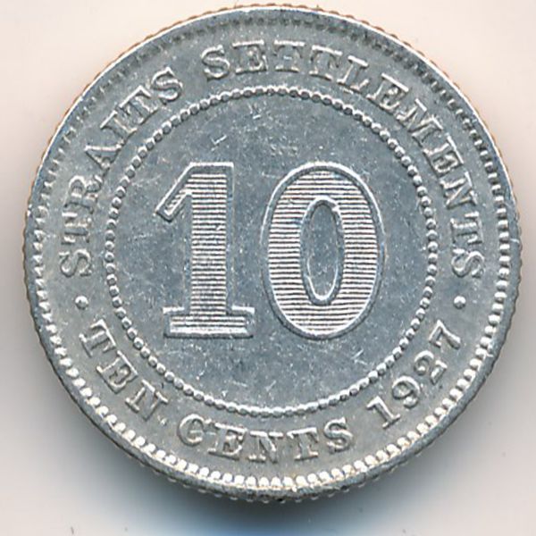 Стрейтс-Сетлментс, 10 центов (1927 г.)