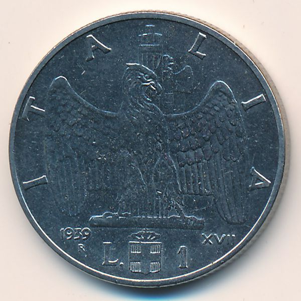 Италия, 1 лира (1939 г.)