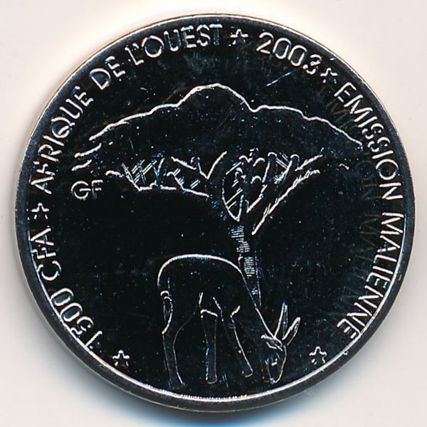 Мали., 1500 франков КФА (2003 г.)