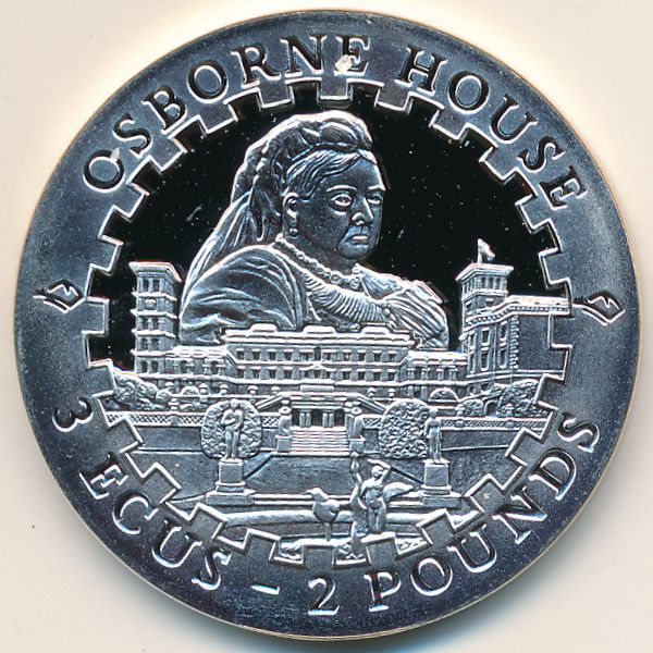 Остров Уайт., 3 экю - 2 фунта (1996 г.)