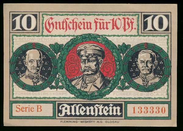 Нотгельды Германии, 10 пфенигов 