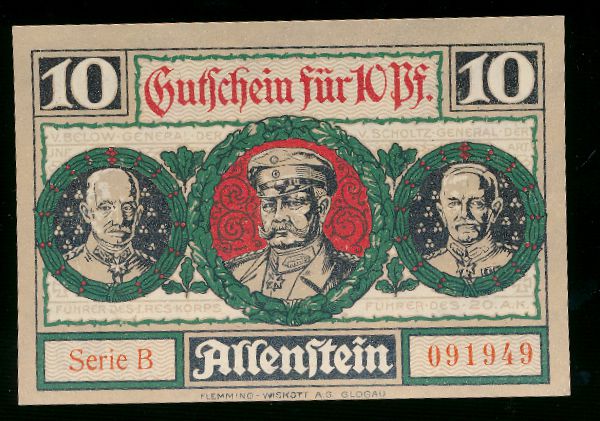 Нотгельды Германии, 10 пфенигов 