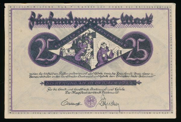 Дортмунд., 25 марок (1922 г.)