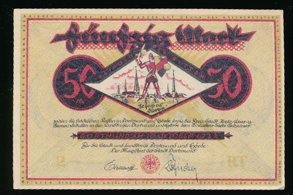 Дортмунд., 50 марок (1922 г.)