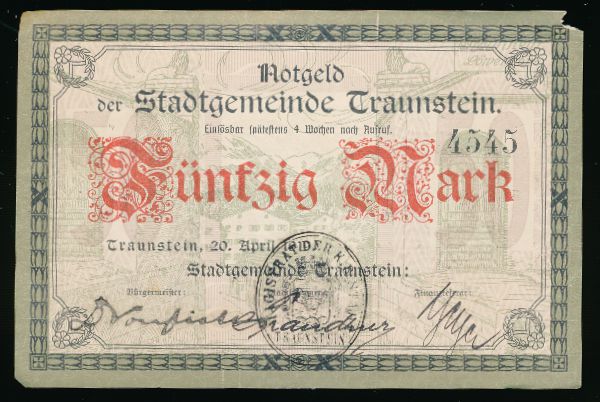 Траунштайн., 50 марок (1919 г.)