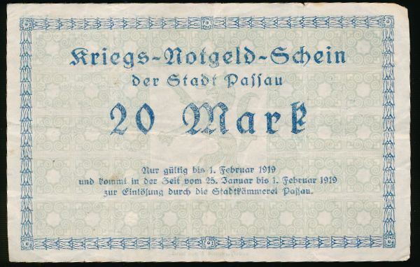 Дессау-Росслау., 20 марок (1919 г.)