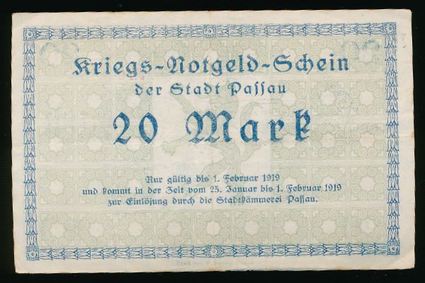 Дессау-Росслау., 20 марок (1919 г.)