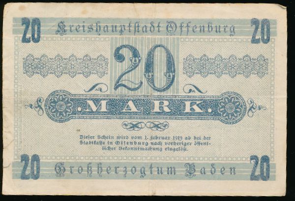 Оффенбург., 20 марок (1918 г.)